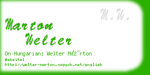 marton welter business card